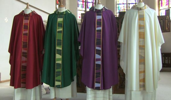 Four colour variations of the Gothic Chasuble