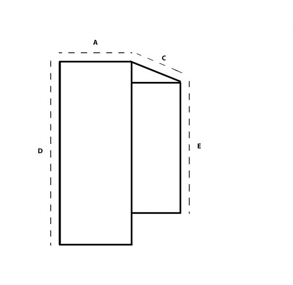 lectern cover sketch with dimensions